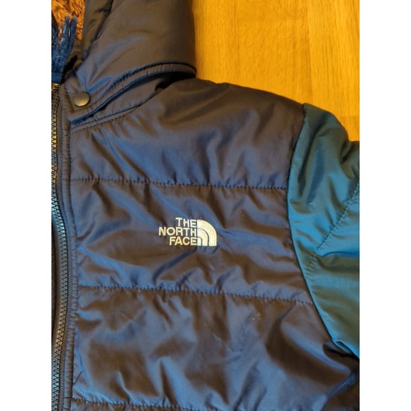 The North Face Mount Chimbo Jacket Coat Boys L Blue Zip Hooded Reversible - Picture 4 of 10